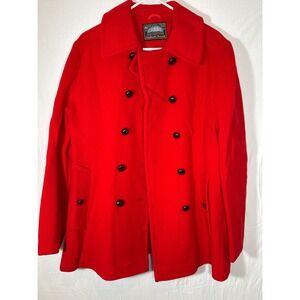 Mackintosh Authentic Red Double‎ Breasted Wool Peacoat Women's Made in USA